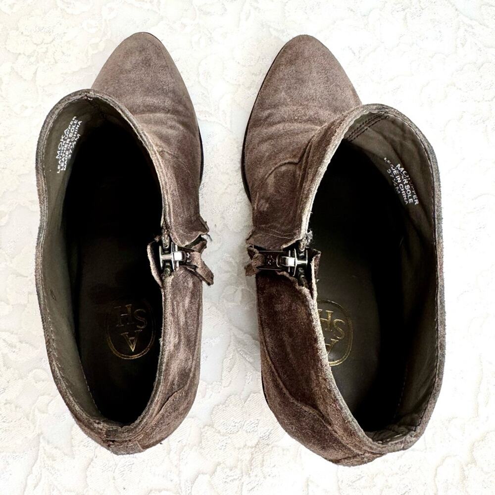 ASH Moka Ankle Booties Leather Heels Zipper Western Boots EU 37.5 | US 7 - 7.5 - Picture 6 of 15